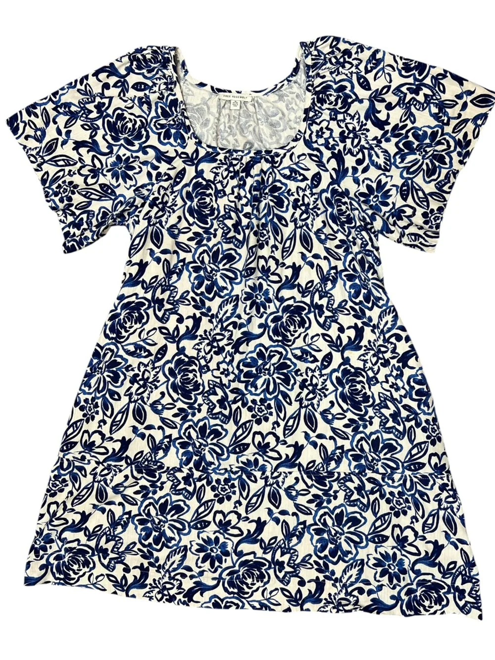 Free Assembly Linen Blend Mini Dress